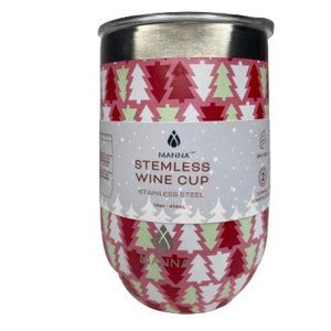Manna Stemless Wine Cup - 14 oz. Stainless Steel - GLAM TREES 41107